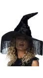 Zwarte Heksenhoed met Rafels