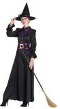 Zwarte Heksenjurk Dames  met Paarse Tinten