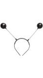 Zwarte Hoofdband met Glitter Antennes