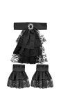 Zwarte Jabot met Manchetten