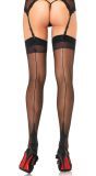 Zwarte Jarretel Kousen met Elegante Naad