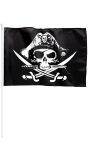 Zwarte Jolly Roger Vlag met Stok