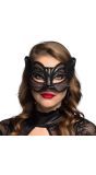 Zwarte Kat Deluxe Kanten Oogmasker