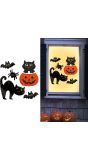 Zwarte Kat Halloween Gel Raamstickers