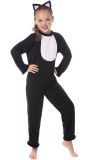 Zwarte Kat Jumpsuit Meisjes met Oortjes