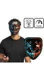 Zwarte Killer smile duo LED Verlichting Masker Halloween