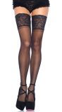 Zwarte Kniekousen met Brede Kanten Top