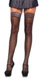 Zwarte Kniekousen met Gestreepte Top