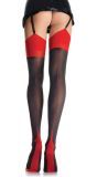 Zwarte Kousen met Rode Naad en Top