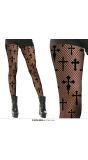Zwarte Kruis Panty Halloween Dames