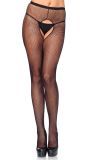 Zwarte Kruisloze Visnet Panty