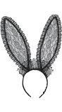 Zwarte Lace Konijn Oren