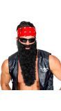Zwarte Lange Baard met Snor