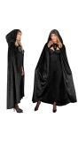 Zwarte Lange Cape met Capuchon