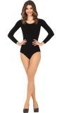 Zwarte Lange Mouwen Leotard Dames