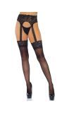 Zwarte Opaque Kousen met Jarretelgordel