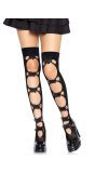 Zwarte Opaque Netkousen met Vlinders