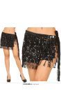 Zwarte Pailletten Buikdans Rokje