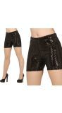 Zwarte Pailletten Shorts 70's Dames