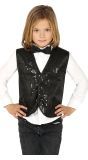 Zwarte Pailletten Vestje Kind