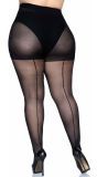 Zwarte Panty met Elegante Naad Plus Size