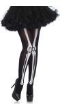 Zwarte Panty met Skelet Print