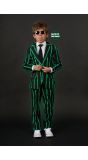 Zwarte Pinstripe Maatpak Jongen Glow In The Dark