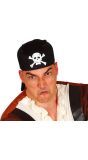 Zwarte Piraten Bandana met Doodskop