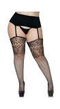 Zwarte Plus Size Visnet Kousen Achternaad