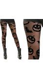 Zwarte Pompoen Panty Halloween Dames