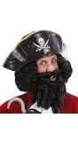 Zwarte Pruik met Lokken en Baard