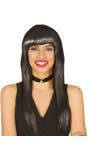 Zwarte Pruik met Pony