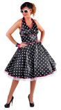 Zwarte Rock & Roll Jurk met Stippen Vrouwen