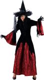 Zwarte Rode Fluwelen Heksenjurk Dames Halloween