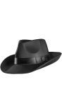 Zwarte Satijnen Fedora