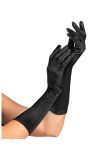 Zwarte Satijnen Middellange Handschoenen
