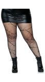 Zwarte Scheuren Plus Size Visnet Panty