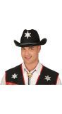 Zwarte Sheriff Cowboy Hoed