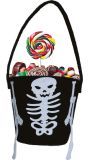Zwarte Skelet Vilten Snoep Emmer 12cm