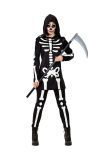 Zwarte Skeletjurk Dames Halloween