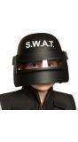Zwarte Swat Helm Deluxe Kind