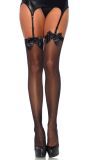 Zwarte Transparante Kousen met Strik