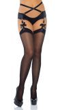 Zwarte Transparante Kousen met Strikjes