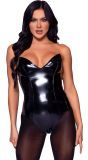 Zwarte Vinyl Bodysuit Dames