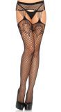 Zwarte Visnet Kousen met Klassiek Motief