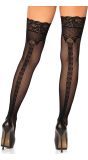 Zwarte Visnet Kousen met Strikjes Motief