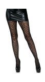 Zwarte Visnet Panty Zebra Patroon