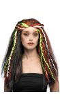 Zwarte Voodo Halloween Pruik met Highlights