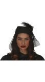 Zwarte Weduwe Hoed met Net