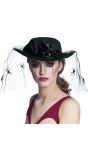 Zwarte Weduwe Hoed met Sluier